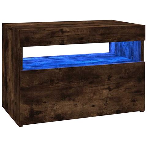 Mobile Porta TV con Luci LED Rovere Fumo 60x35x40 cm - Foto 1