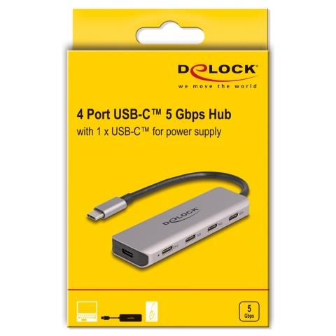USB 5 Gbps Hub a 4 porte USB Type-C con connettore USB Type-C - Foto 3