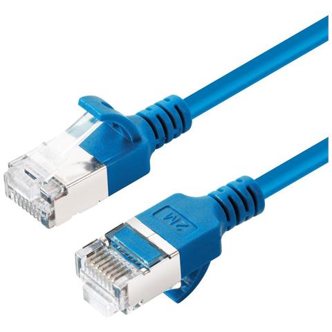 V-ftp6a01b-slim Cavo Di Rete Blu 1 M Cat6a U /ftp [stp] (cat6a U-ftp Slim, Lszh, 1m - Network Cable, Blue - - Foto 2