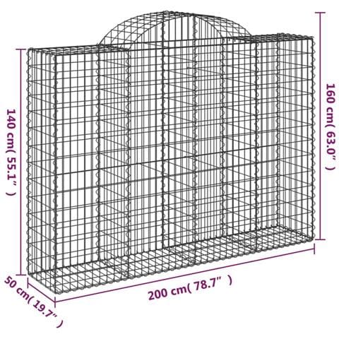 Cesto Gabbione Ad Arco 200x50x140/160 Cm Ferro Zincato - Foto 4