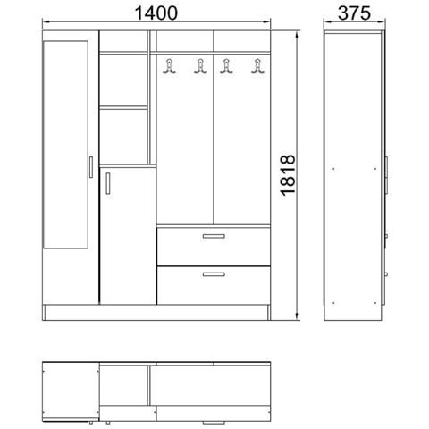 Mobile D'ingresso Design Stile Scandinavo Anka - Foto 5