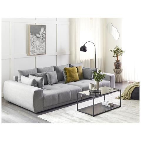 Divano 4 Posti Torpo Tessuto Grigio - Foto 1