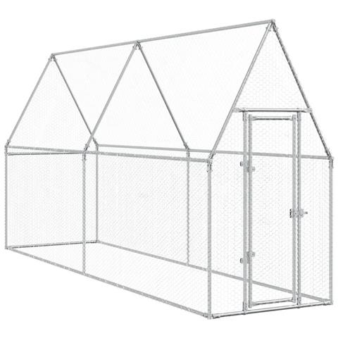 Gabbia Per Polli Argento 400x100x190 Cm In Acciaio Zincato - Foto 1