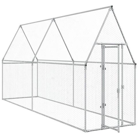 Gabbia Per Polli Argento 400x100x190 Cm In Acciaio Zincato - Foto 2