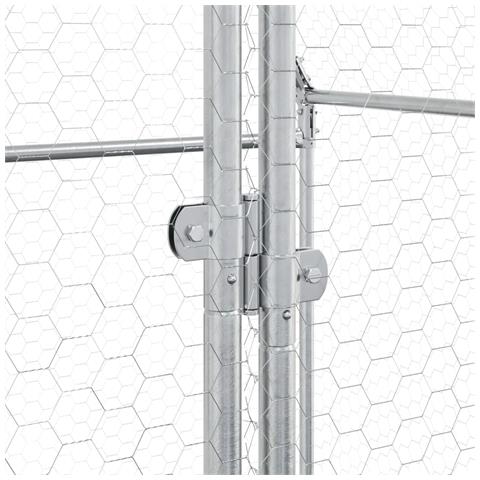 Gabbia Per Polli Argento 400x100x190 Cm In Acciaio Zincato - Foto 8