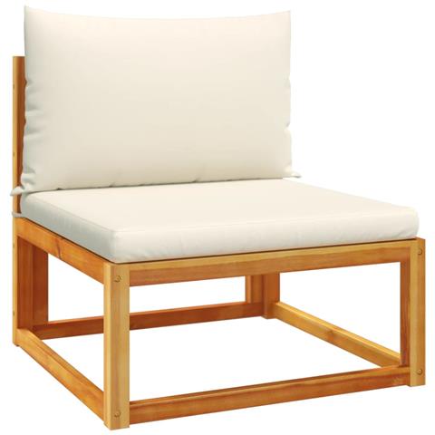 Divano Da Giardino Senza Braccioli Con Cuscini Massello Acacia - Foto 2