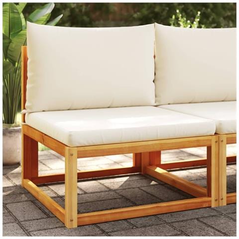 Divano Da Giardino Senza Braccioli Con Cuscini Massello Acacia - Foto 1