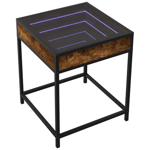 Comodino Con Led Infinity Rovere Fumo 40x40x51 Cm - Foto 3