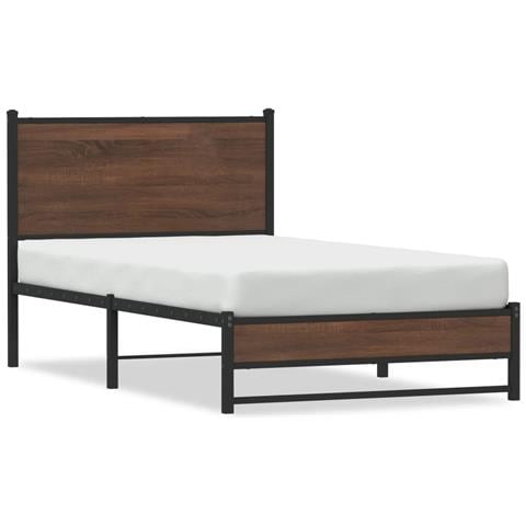 Giroletto Senza Materasso In Metallo Rovere Marrone 100x190 Cm - Foto 2
