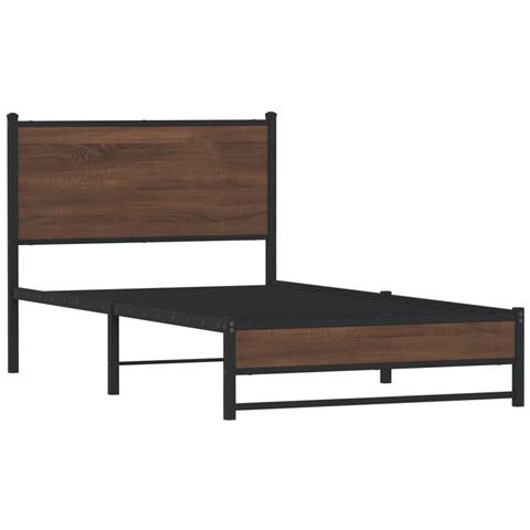 Giroletto Senza Materasso In Metallo Rovere Marrone 100x190 Cm - Foto 3