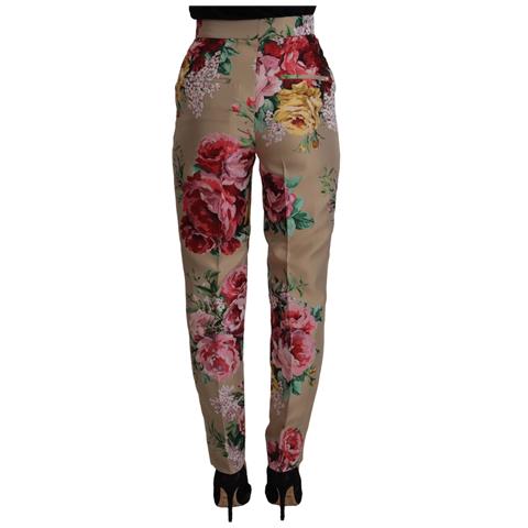 Abito Floreale Beige Pantaloni Formali A Vita Alta - It36 - Xs - Foto 2