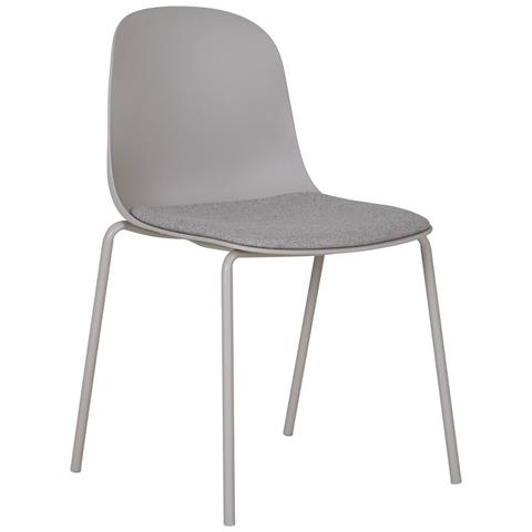 Set Di 2 Sedie Madalena - Grigio - Poliestere - 50x53x85 Cm - Foto 1