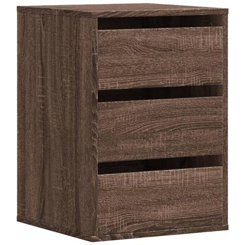 Cassettiera Angolo Rovere Marrone 40x41x58cm Legno Multistrato - Foto 1