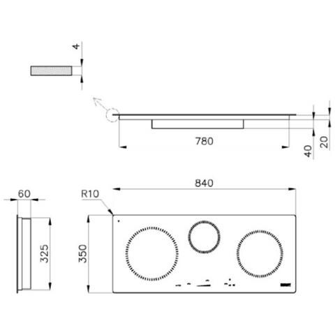 Piano Cottura 7374300 da Incasso 3 Zone Cottura da 84 cm Colore Nero - Foto 2