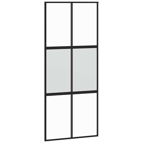 Porta Scorrevole Set Ferramenta Nera 90x205 cm Vetro Temperato - Foto 2