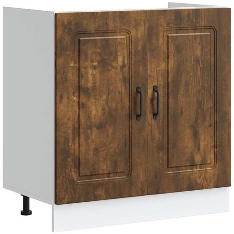 Mobile Base Lavello Kalmar Rovere Fumo 80x46x81,5 Cm Truciolato - Foto 2