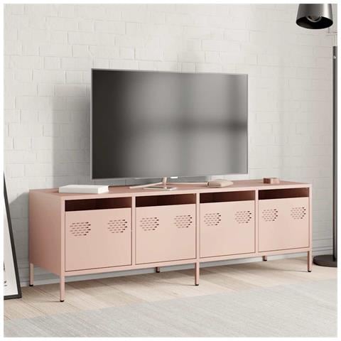 Mobile Tv Rosa 135x39x43,5 Cm In Acciaio Laminato A Freddo - Foto 3