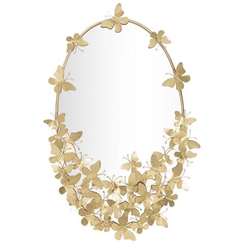Specchio Con Cornice Farfalla 32 - Oro - Metallo - 59x3x89,5 Cm - Foto 1