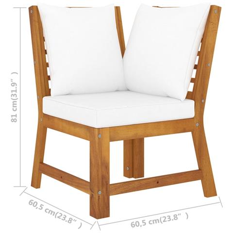 Lusso Casadino -  Divano Angolare Modulare Cuscini Crema In Massello Di Acacia - Foto 6