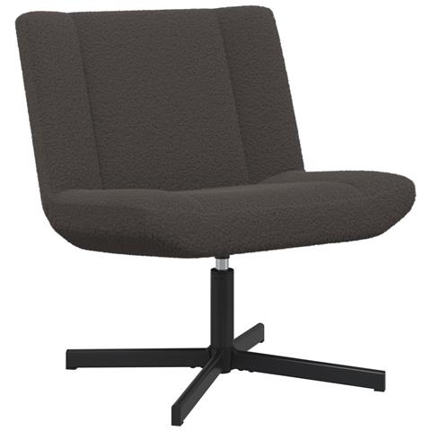 Sedia d'Accent Grigio Scuro Tessuto con Base in Metallo Media - Foto 1