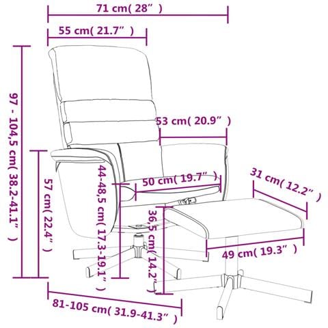 Poltrona Reclinabile con Poggiapiedi Grigia in Similpelle - Foto 9