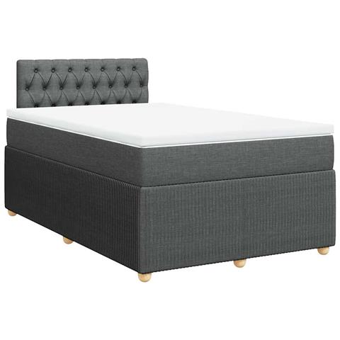 Giroletto a Molle con Materasso Grigio Scuro 120x190cm Tessuto - Foto 1