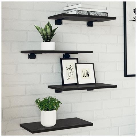 Mensole a parete Rovere nero MDF 40 x 20 x 1.5 cm Mensole moderne - Foto 2