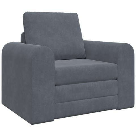 Divano Letto 2-in-1 Grigio Scuro 98x71x83 cm in Poliestere - Foto 1