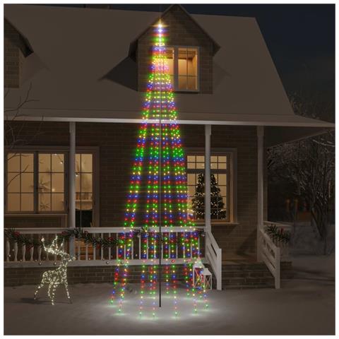 Albero Di Natale Pennone Colorato 732 Led 500 Cm - Foto 8