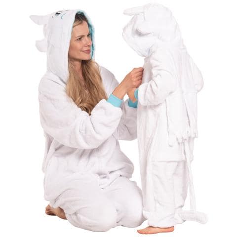 Pigiama Per Bambini Kigurumi Onesie Costume Drago Sdentato Bianco 105-115 - Foto 2
