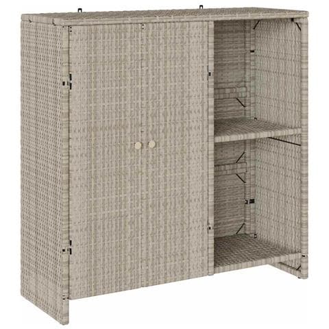 Armadio con porta Grigio chiaro 100 x 36 x 102 cm Rattan - Foto 1