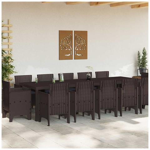Set da pranzo da giardino con cuscini con cuscino 13 pcs - Foto 1