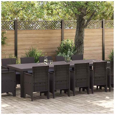 Set da pranzo da giardino con cuscini con cuscino 13 pcs - Foto 2