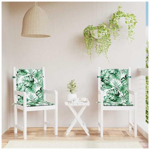 Cuscini per sedie Altro 2 pcs Motivo a foglia 100 x 50 x 3 cm - Foto 2