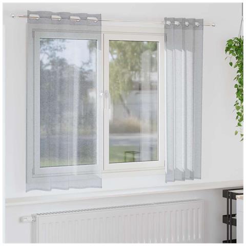 Tende con tende 2 pcs Grigio scuro Poliestere - Foto 2