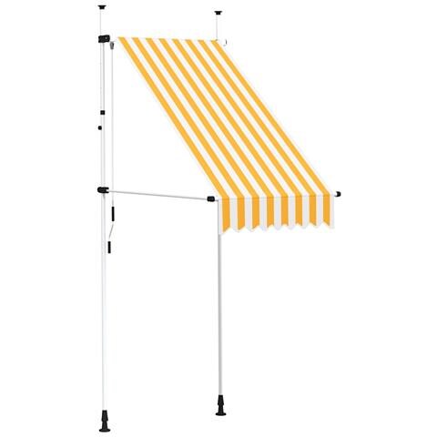 Lusso Casadino -  Tenda Da Sole Retrattile Manuale 100 Cm Strisce Arancio Bianche - Foto 1