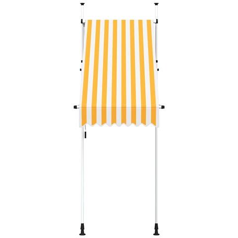 Lusso Casadino -  Tenda Da Sole Retrattile Manuale 100 Cm Strisce Arancio Bianche - Foto 2