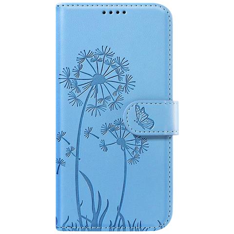 Custodia A Portafoglio Per Galaxy A05s Premium Design Fiori Farfalla, Blu Chiaro - Foto 2