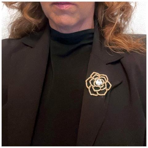 Spilla In Cristallo Sw In Zama Color Oro. 4,5 Cm - Foto 3