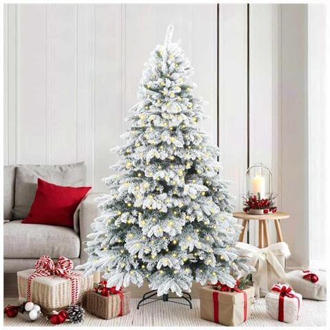 Albero di Natale artificiale con 300 LED Bianco 180 cm PE e PVC - Foto 2