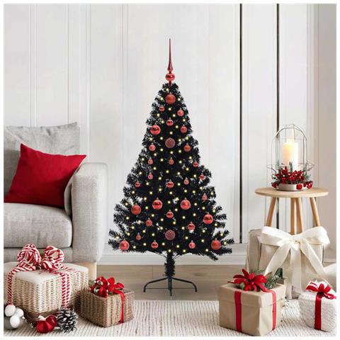 Albero di Natale artificiale con luci integrate Nero 120 cm PVC - Foto 2