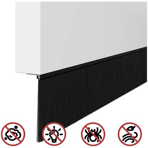 Spazzole per porte autoadesive 6 pcs Nero 100 cm - Foto 9