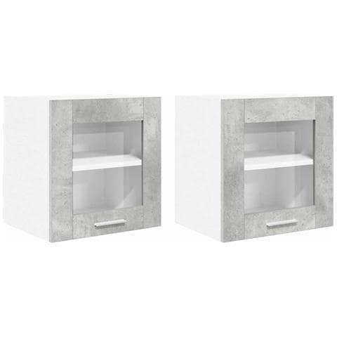 Armadio pensile Riga 2 pcs Grigio cemento 40 x 31 x 40 cm - Foto 1