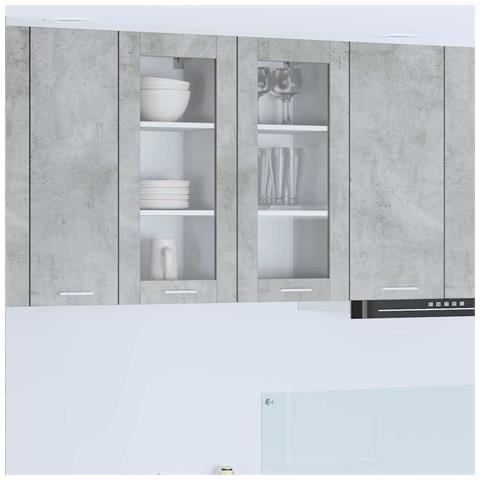 Armadio pensile con porta Riga Grigio cemento 40 x 31 x 80 cm - Foto 2