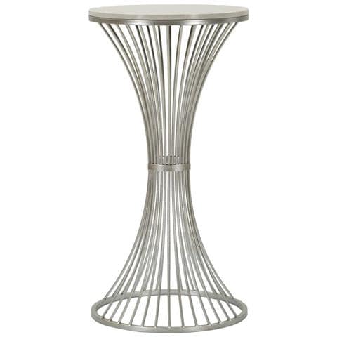 Tavolino Vkh582-argento-marmo-40x40x79 Cm - Foto 1