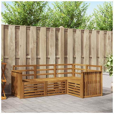 Set divani 4 pcs Naturale Legno di Acacia Massello - Foto 2