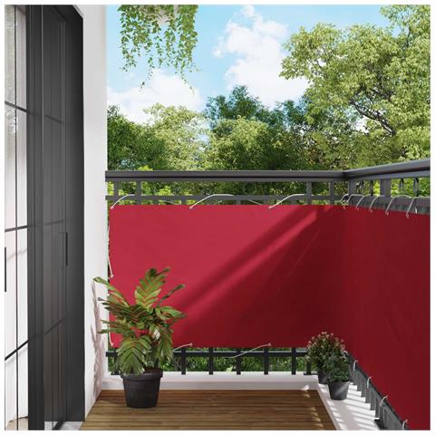 Schermo da balcone Rosso 90 x 200 cm Tessuto Oxford - Foto 2