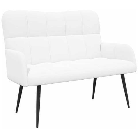 Sofa a Due Posti Bianco 115 x 61 x 87 cm Tessuto - Foto 1