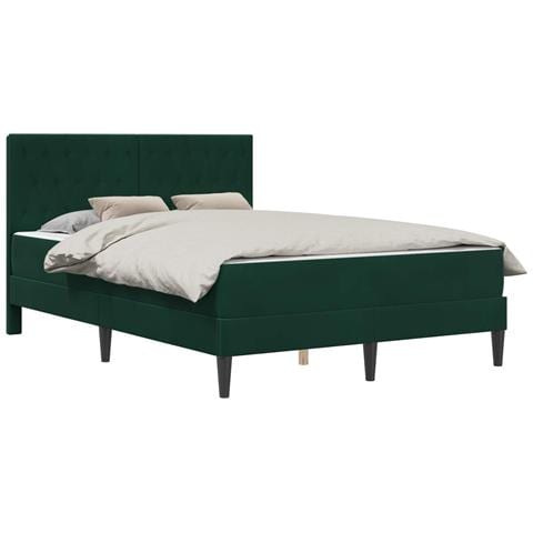 Struttura letto con materasso Verde Scuro 120 x 200 cm Velluto - Foto 1