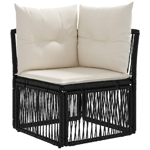 Set Divano da Giardino 9 pcs Nero polyrattan - Foto 2